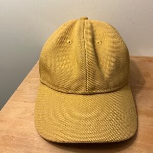 Madewell yellow canavas baseball cap with adjustable leather strap